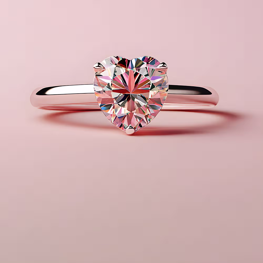 Foto Ehering mit Diamant in Herzform